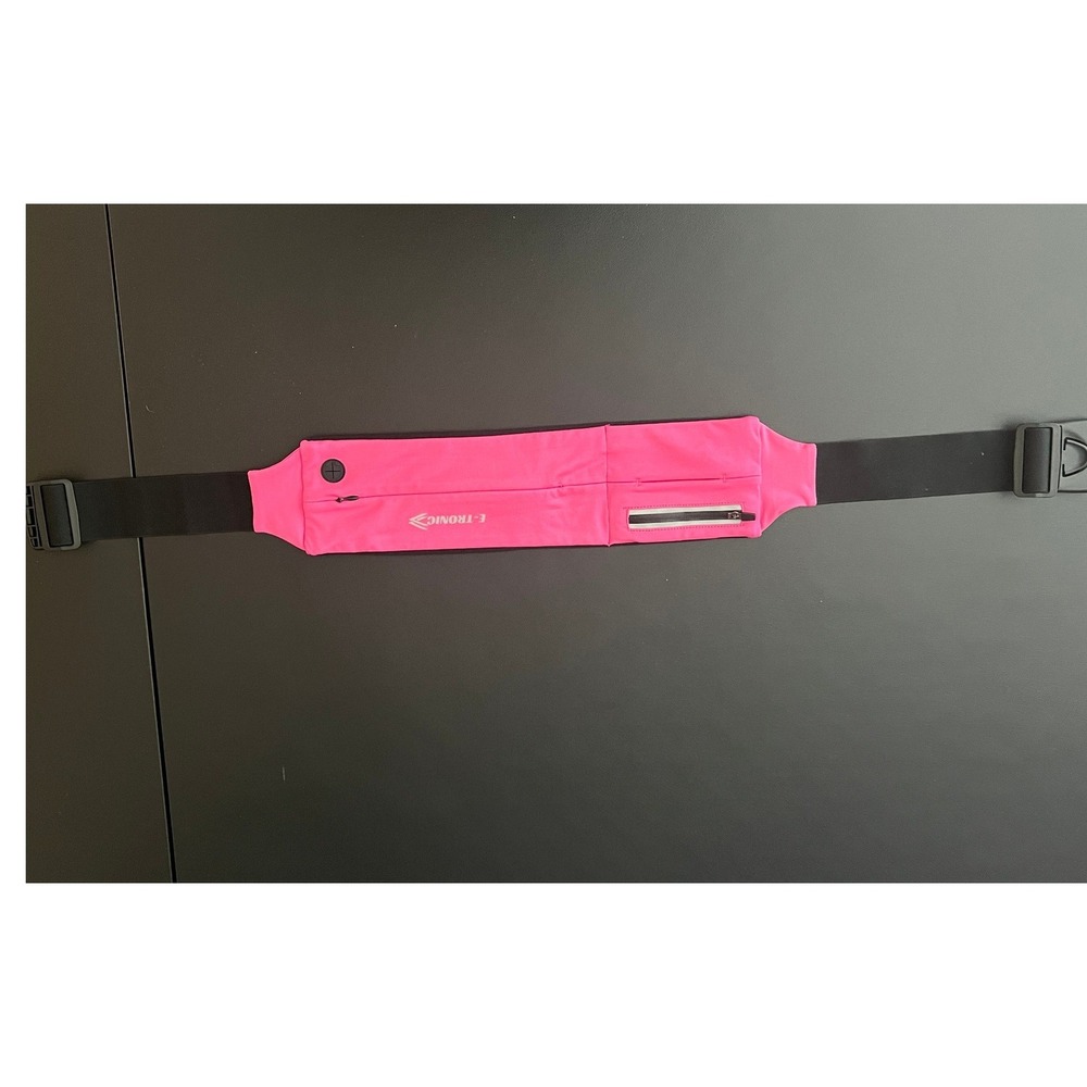 E-Tronic Running Belt Neon Pink Waist Pack Adjustable Fitness Fanny Pack (1047)